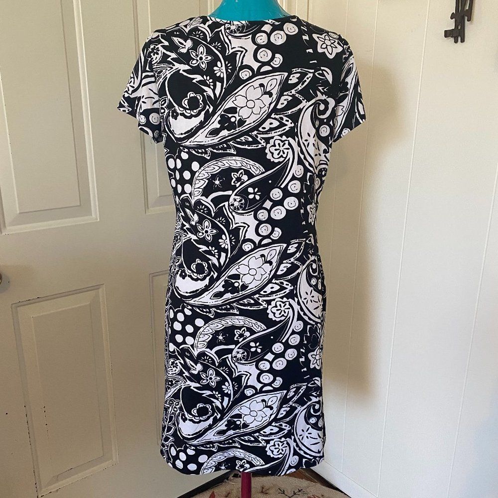 Kim Rogers Paisley Boho Short Sleeve Dress Womans Size Medium - Picture 4 of 9